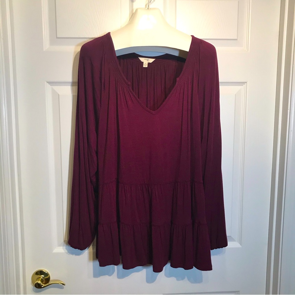 Terra & Sky Long Sleeve Tiered Shirt